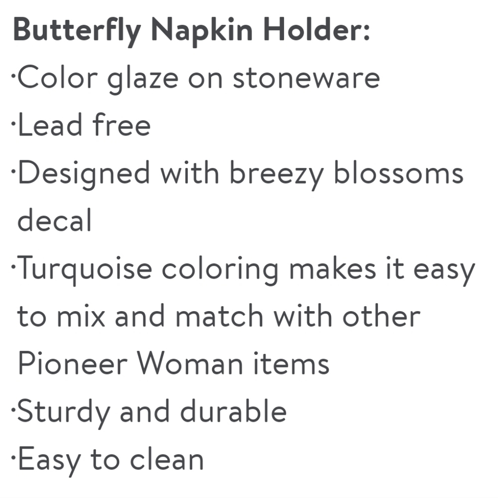 New Pioneer Woman Breezy Blossom Butterfly Napkin Holder - Picture 4 of 5